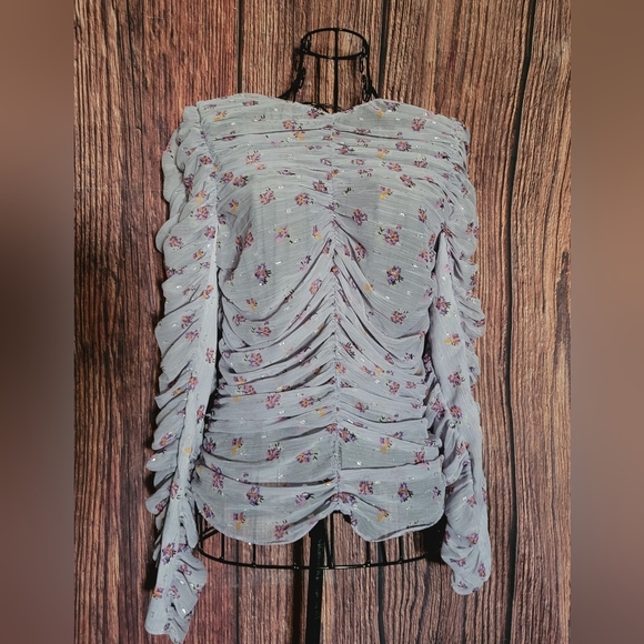 Zara Lavender Ruched Blouse - Picture 3 of 7